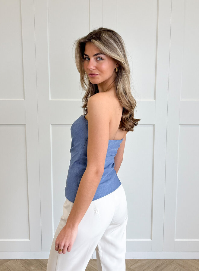 Strapless top Anna blauw