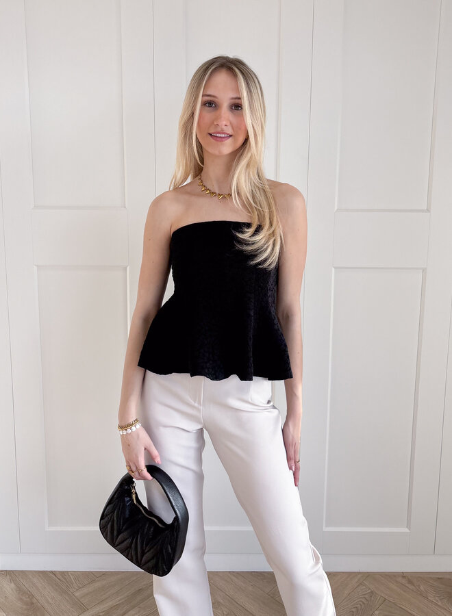 Strapless top Filou zwart