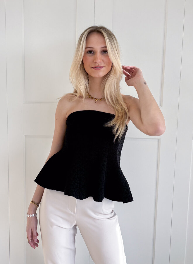Strapless top Filou zwart