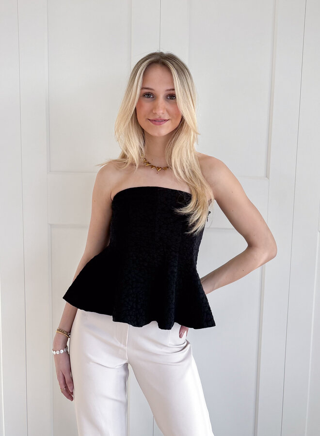 Strapless top Filou zwart