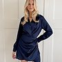 Satin dress Noa marine blauw