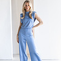 Jumpsuit satin Lily light blue