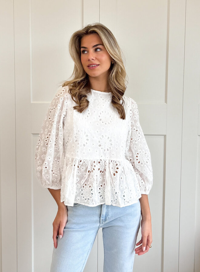 Broderie blouse Abbey wit