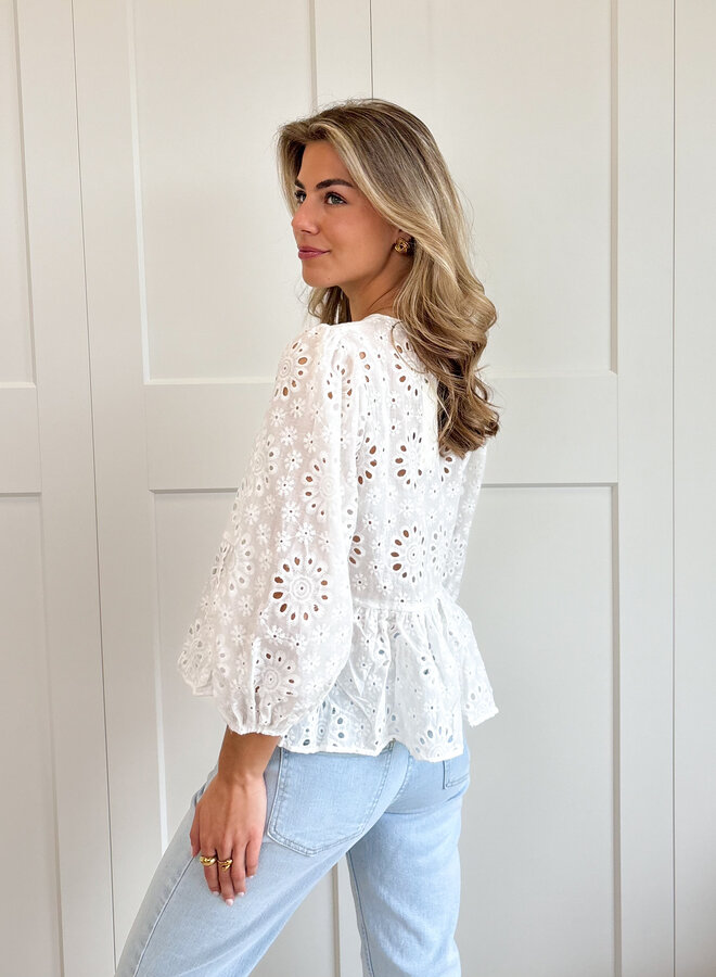 Broderie blouse Abbey wit