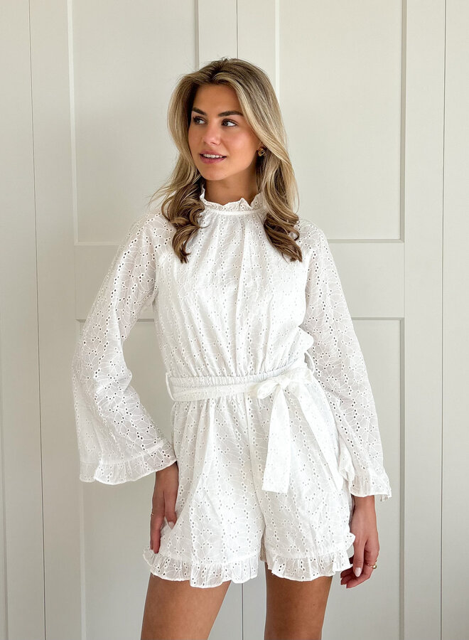 Playsuit Claire broderie wit