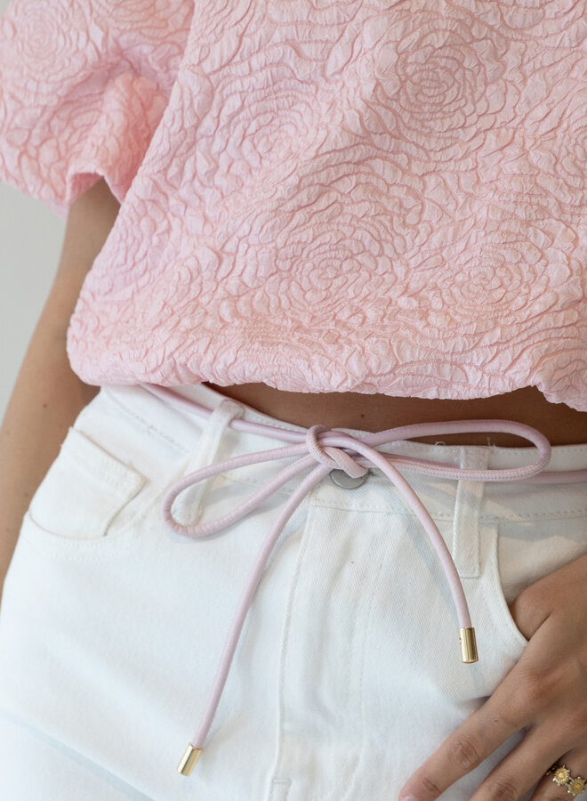 Taille knoopriem roze