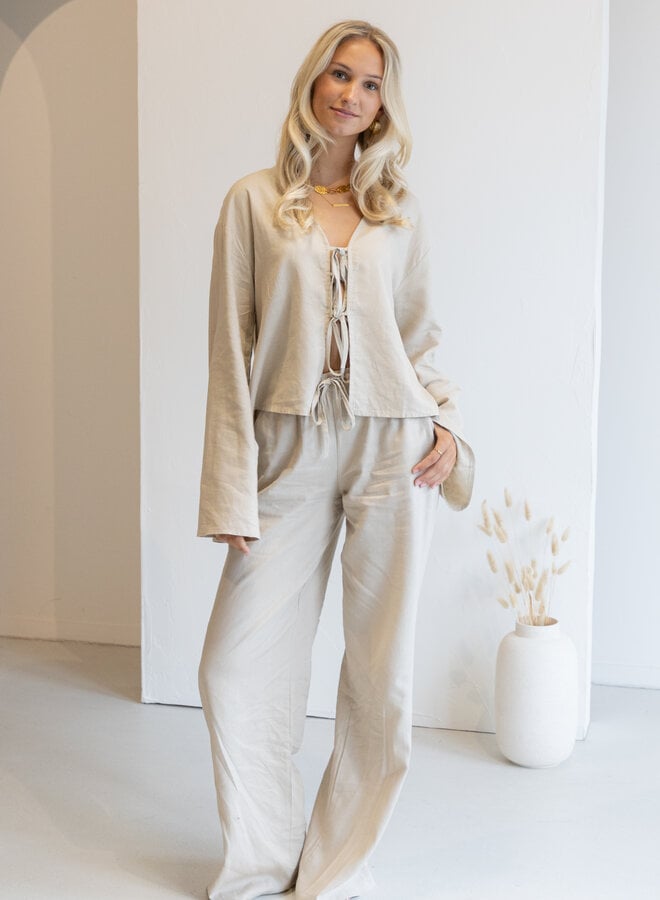 Linnen broek Lua beige