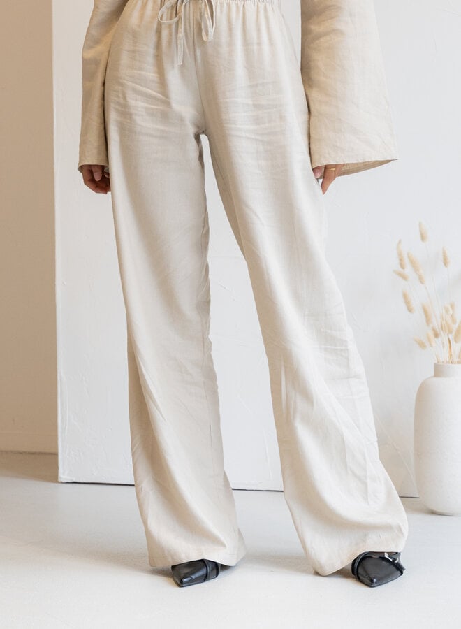 Linnen broek Lua beige