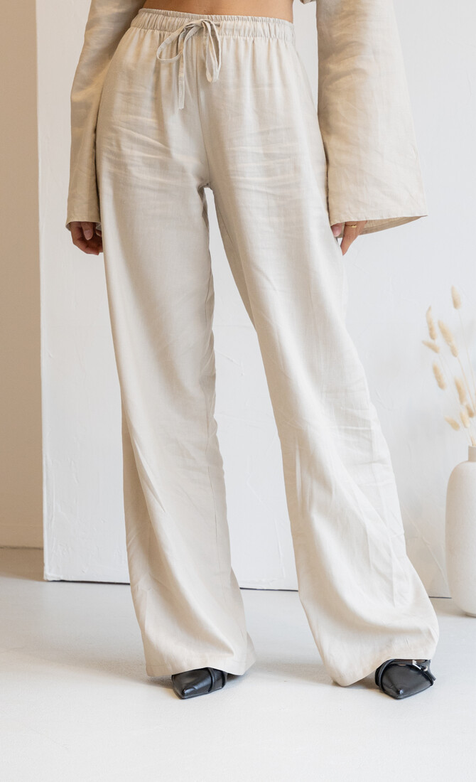 Linnen broek Lua beige