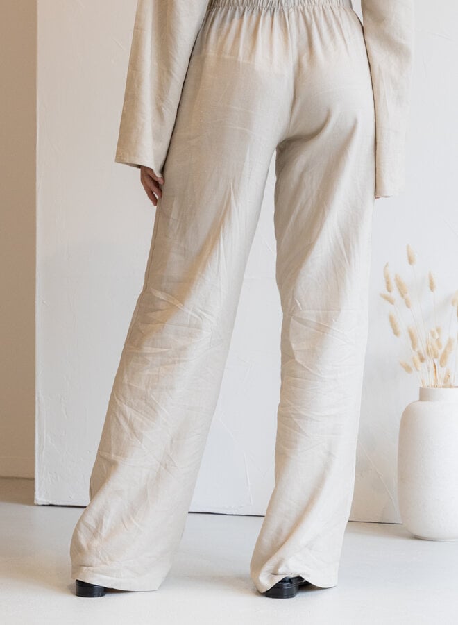 Linnen broek Lua beige