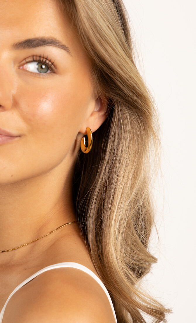 Oorbel Subtle Chunky hoop goud