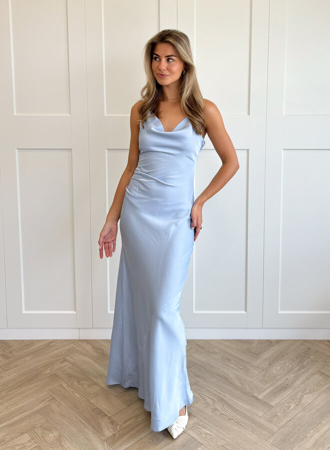 Satin dress Liv blauw