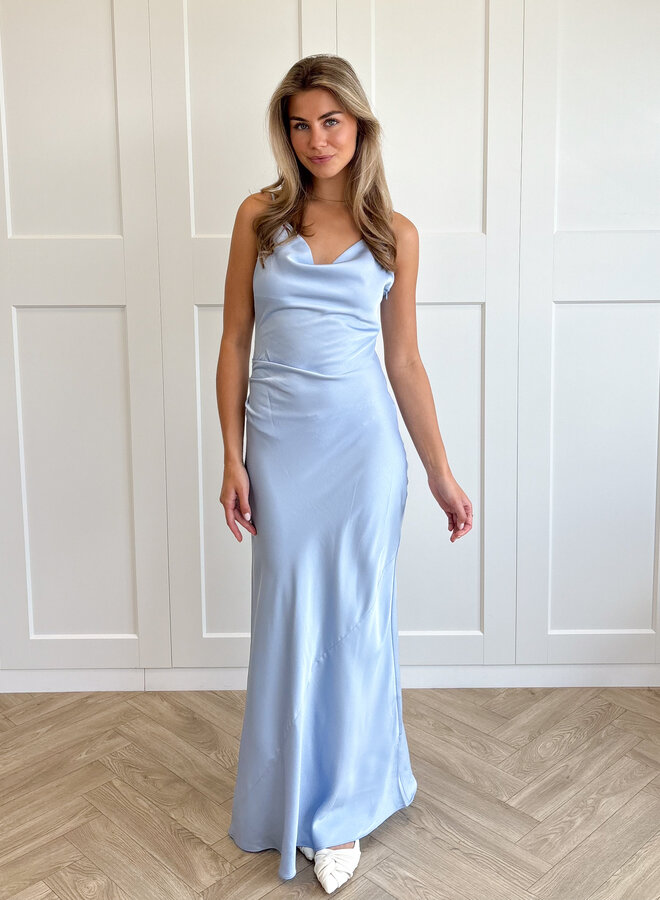 Satin dress Liv blauw