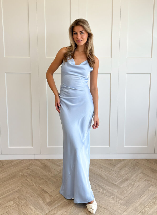Satin dress Liv blauw