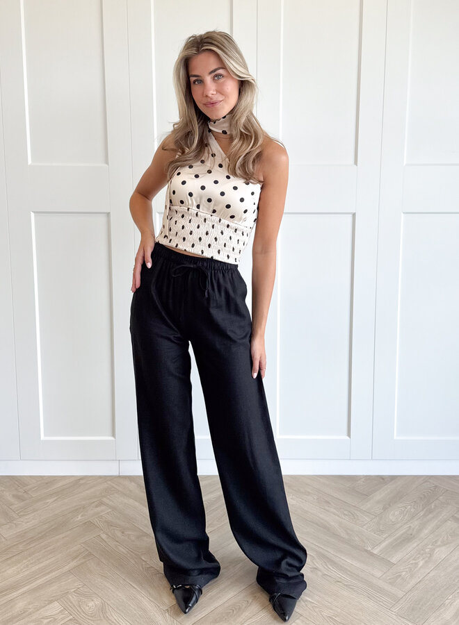 Linnen broek Maya zwart