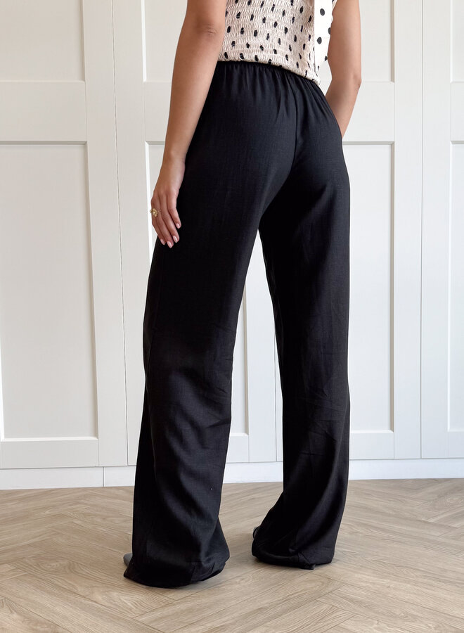 Linnen broek Maya zwart