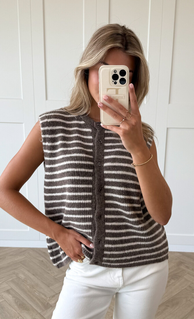 Vest strepen Felien bruin