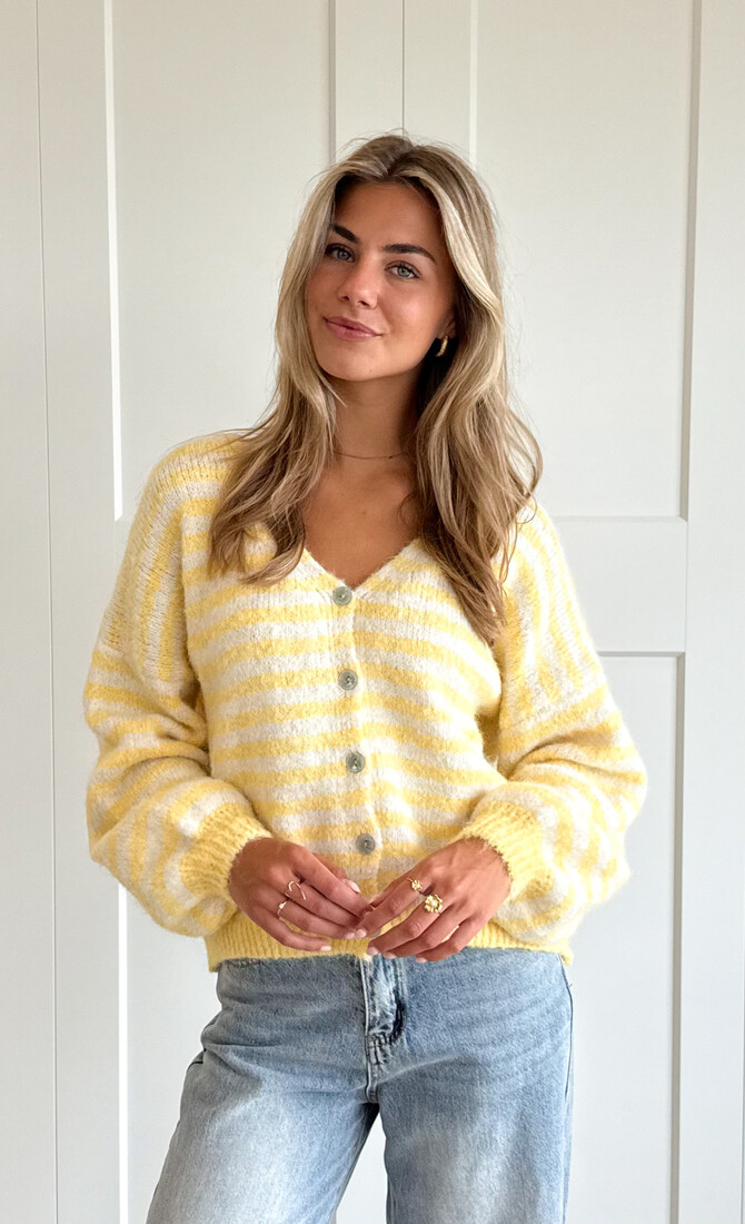 Vest strepen Lottie geel