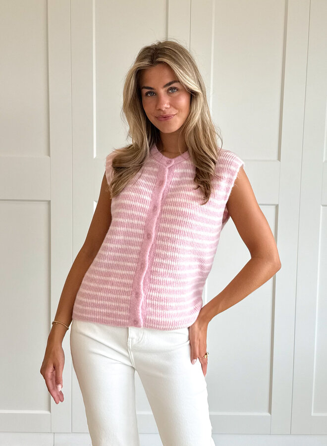 Vest strepen Felien roze