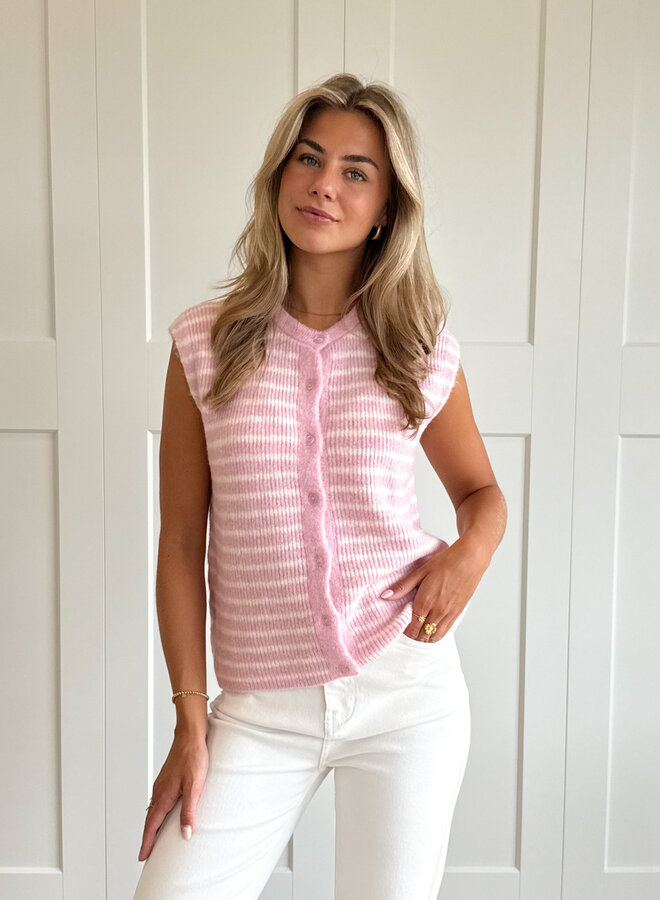 Vest strepen Felien roze