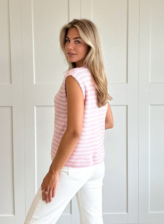 Vest strepen Felien roze