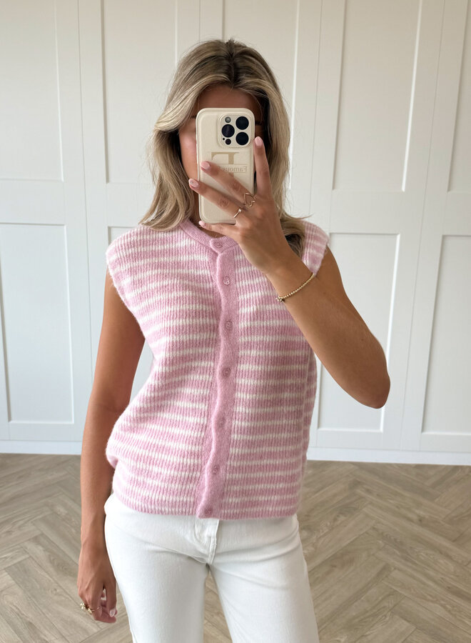 Vest strepen Felien roze