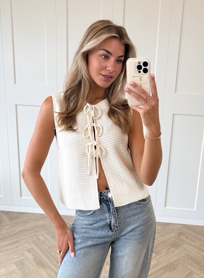 Crochet vest Senna ecru
