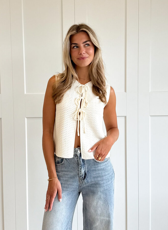Crochet vest Senna ecru