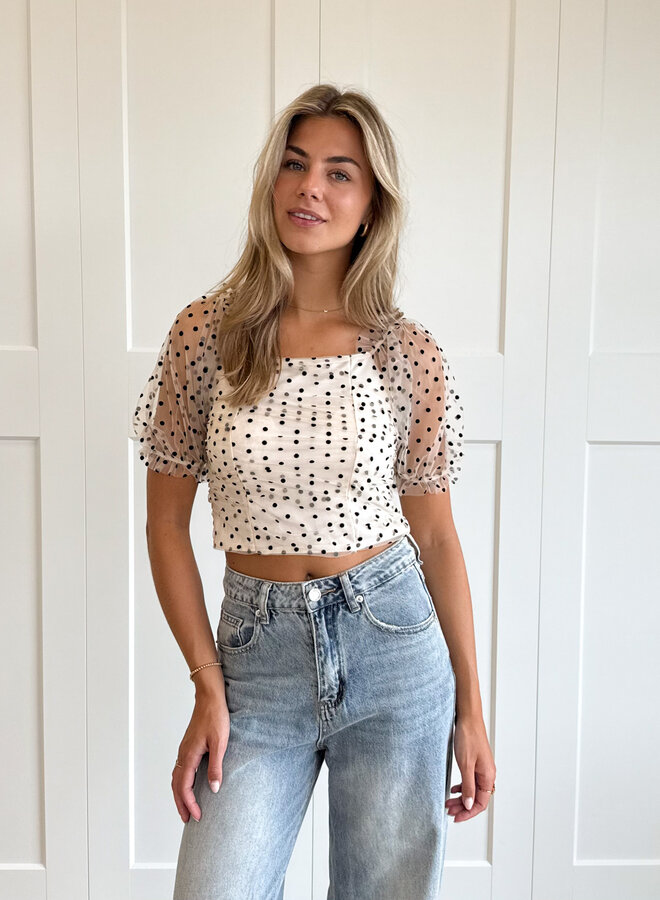 Top polka Livia beige