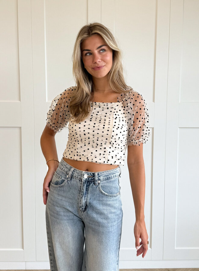 Top polka Livia beige