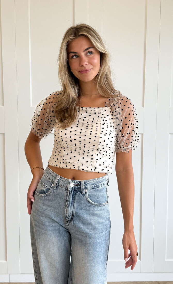 Top polka Livia beige