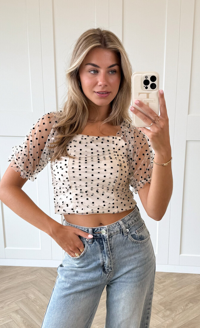 Top polka Livia beige
