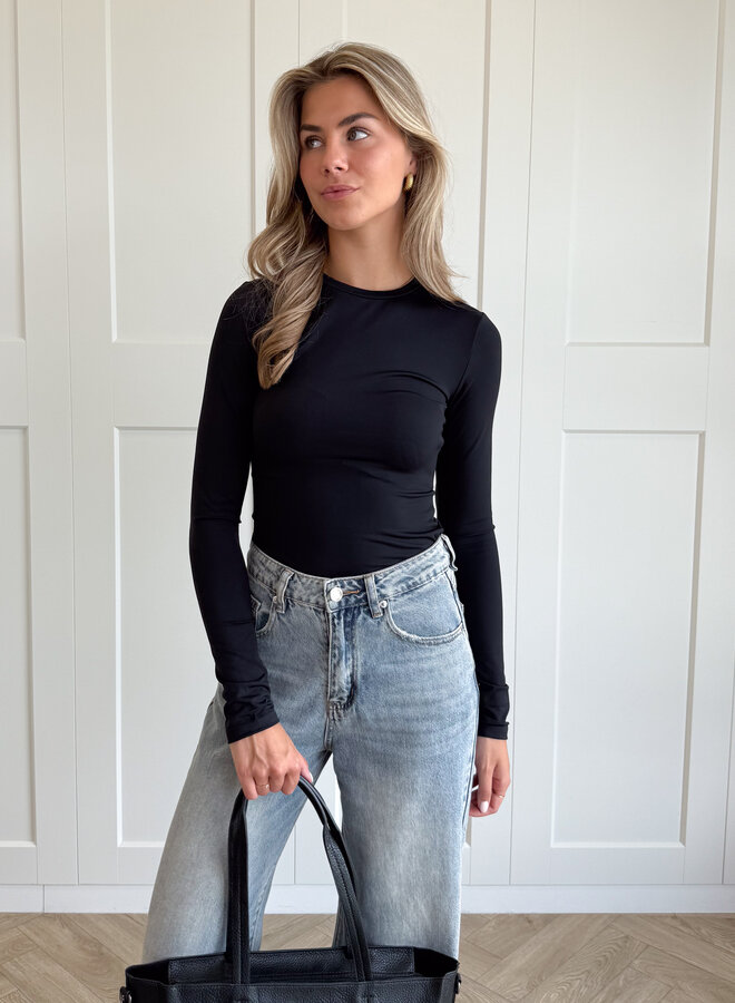 Basic stretch top Vana zwart