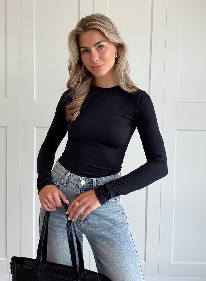 Basic stretch top Vana zwart