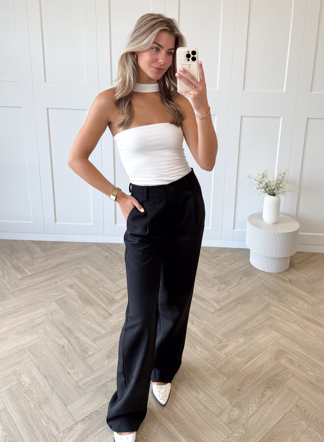 Pantalon low waist Steff zwart
