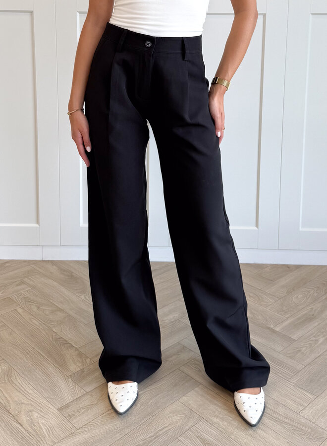 Pantalon low waist Steff zwart