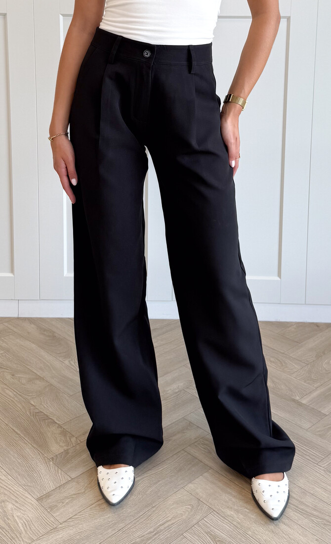 Pantalon low waist Steff zwart