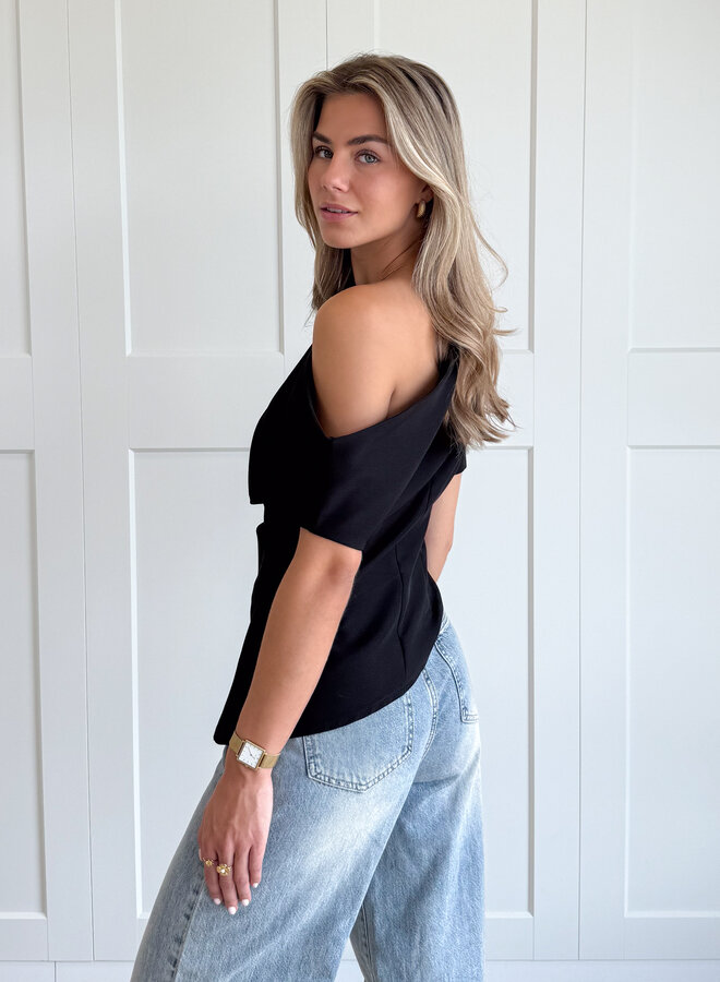 Top off shoulder Candice zwart