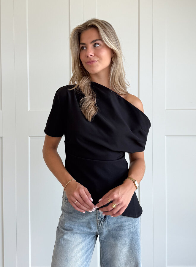 Top off shoulder Candice zwart
