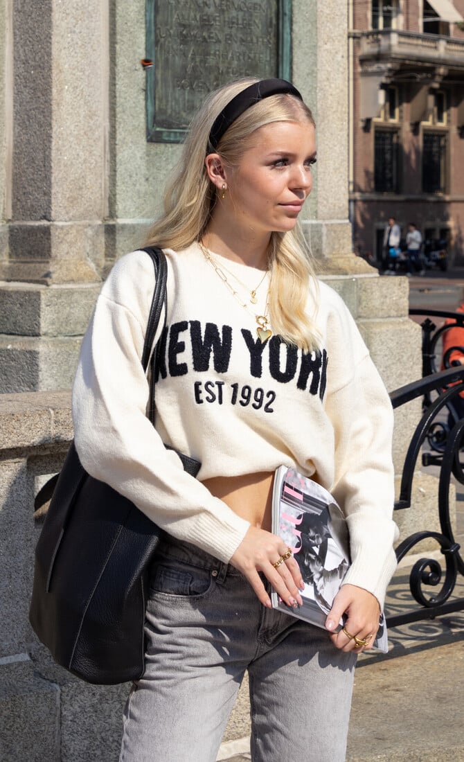 Trui New York 1992 beige