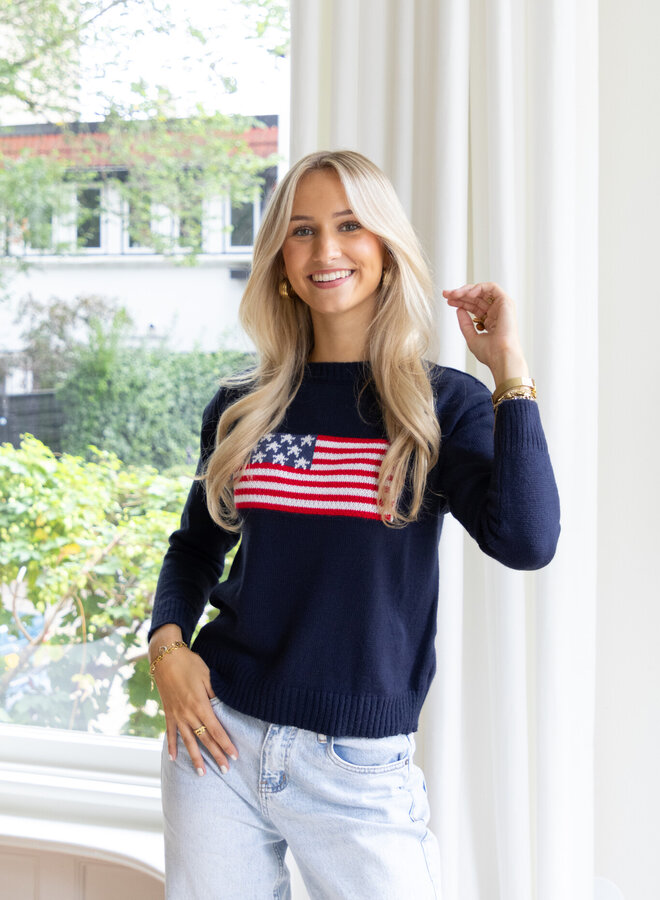 Trui America blauw
