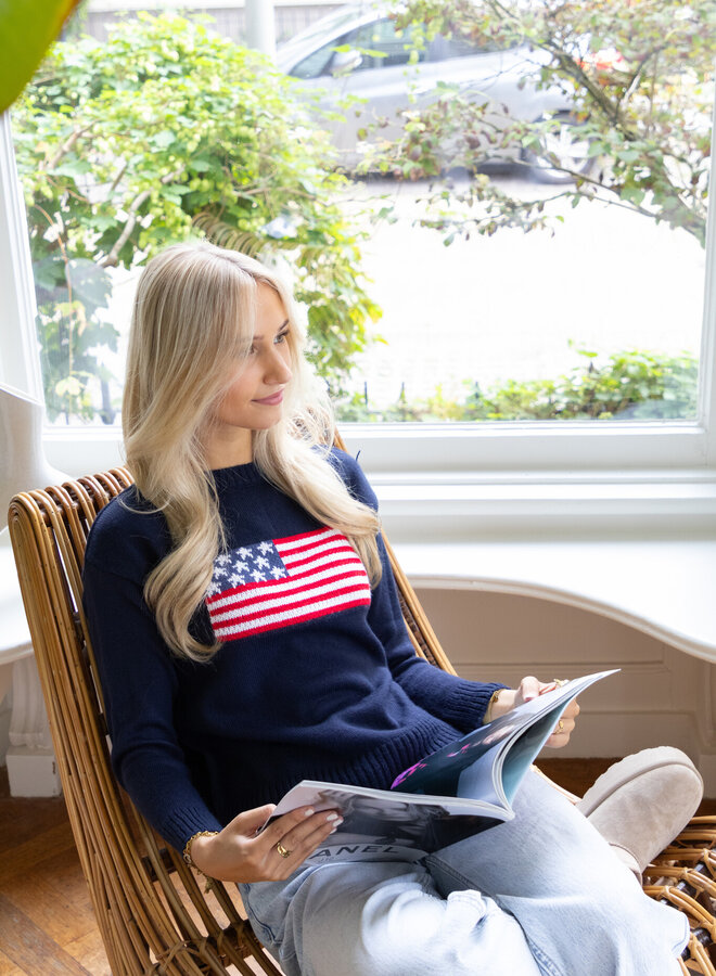 Trui America blauw