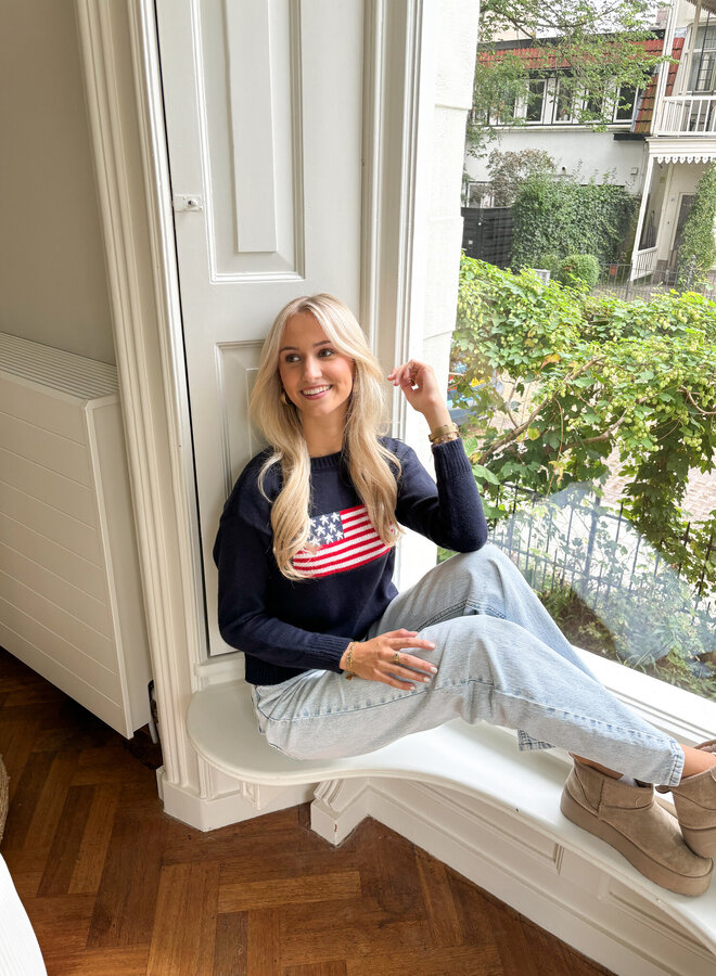 Trui America blauw