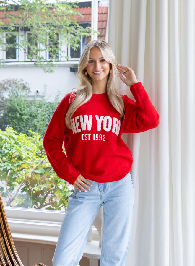 Trui New York 1992 rood