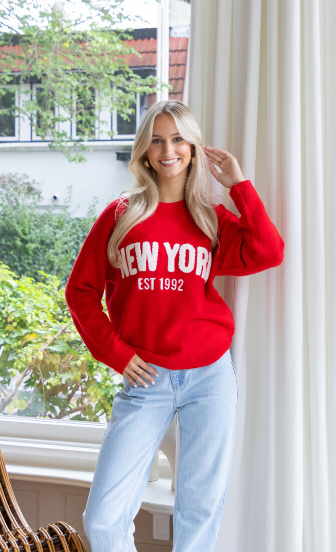 Trui New York 1992 rood