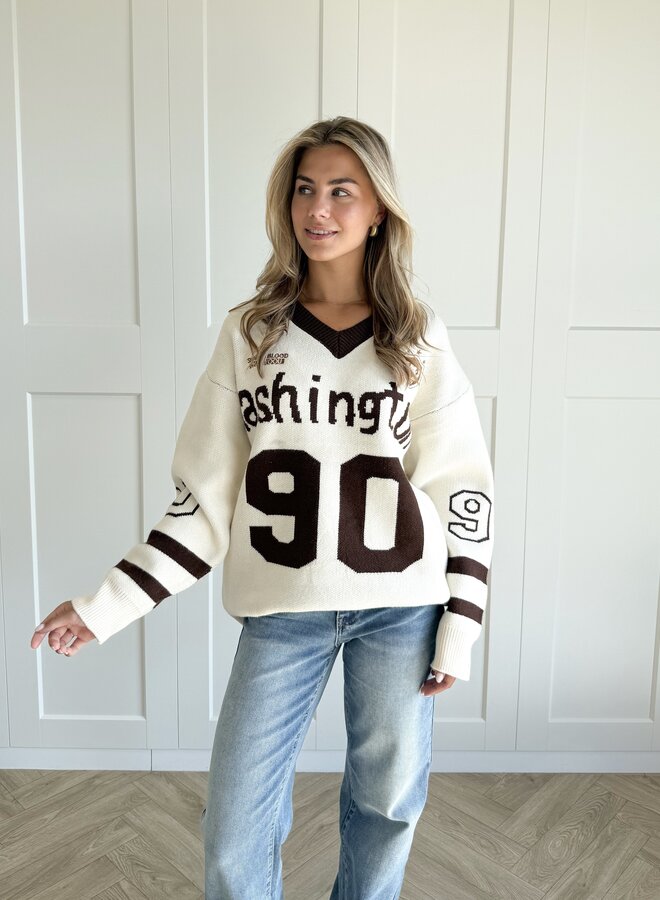 Oversized trui Washington beige