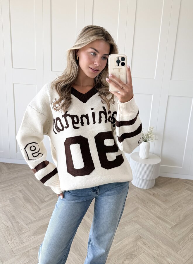 Oversized trui Washington beige