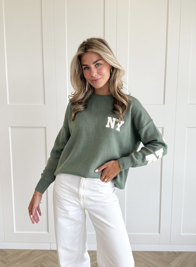 New York trui groen