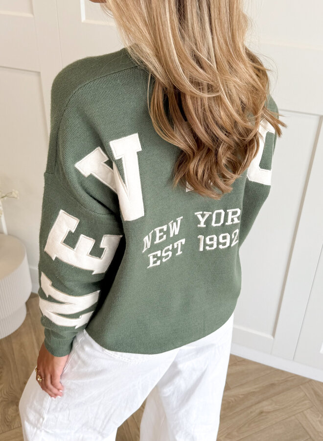 New York trui groen