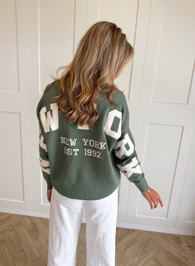New York trui groen